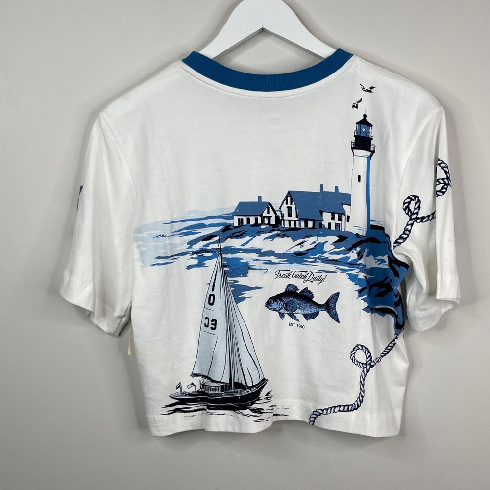 Anthropologie Maeve NWT The Corey Short-Sleeve Boxy Tee: Printed Souvenir Small - Picture 6 of 9